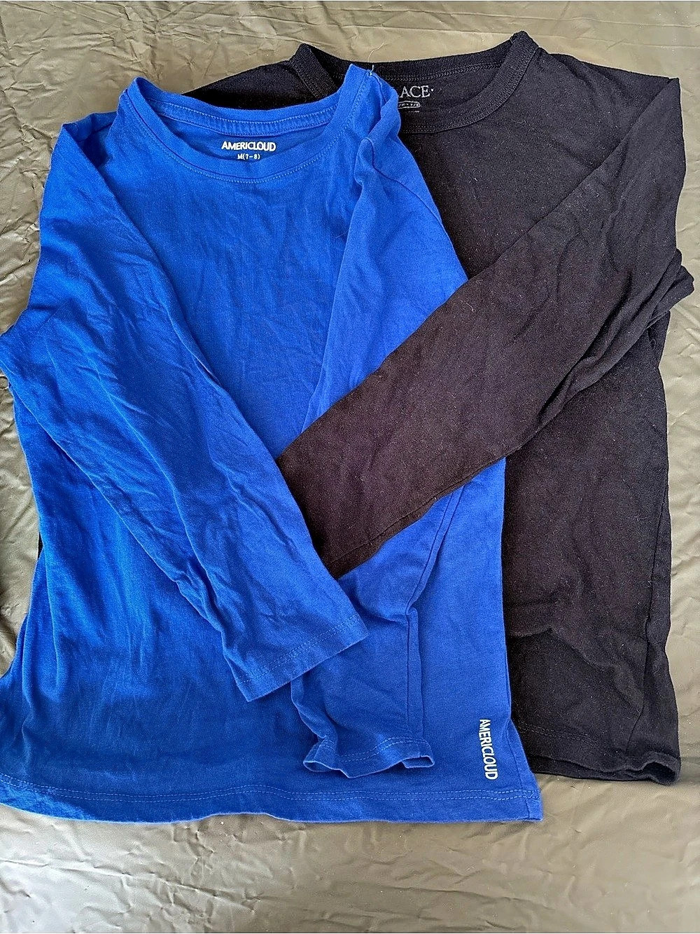 AMERICLOUD Long Sleeve Tees Blue & Black Boys Medium